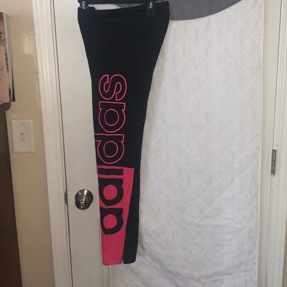 Kids Neon pink adidas logo